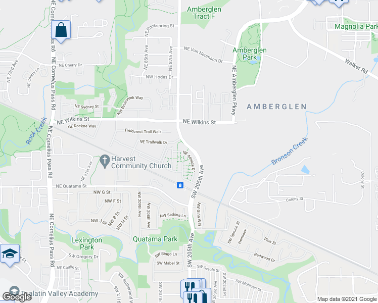 map of restaurants, bars, coffee shops, grocery stores, and more near 710 Northeast Adwick Drive in Beaverton