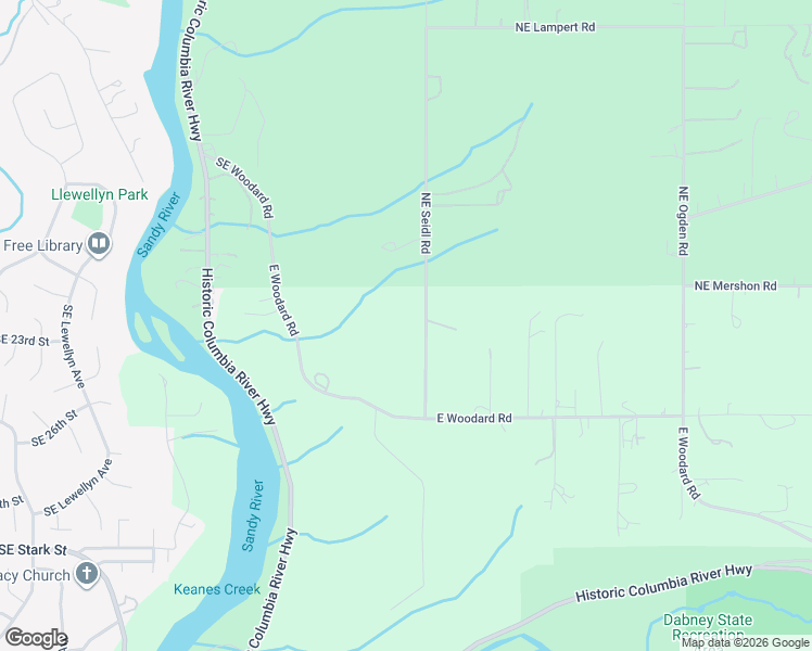 map of restaurants, bars, coffee shops, grocery stores, and more near 325 Northeast Seidl Road in Troutdale