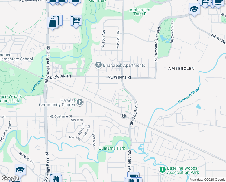 map of restaurants, bars, coffee shops, grocery stores, and more near 20700 Northwest Trailwalk Drive in Beaverton