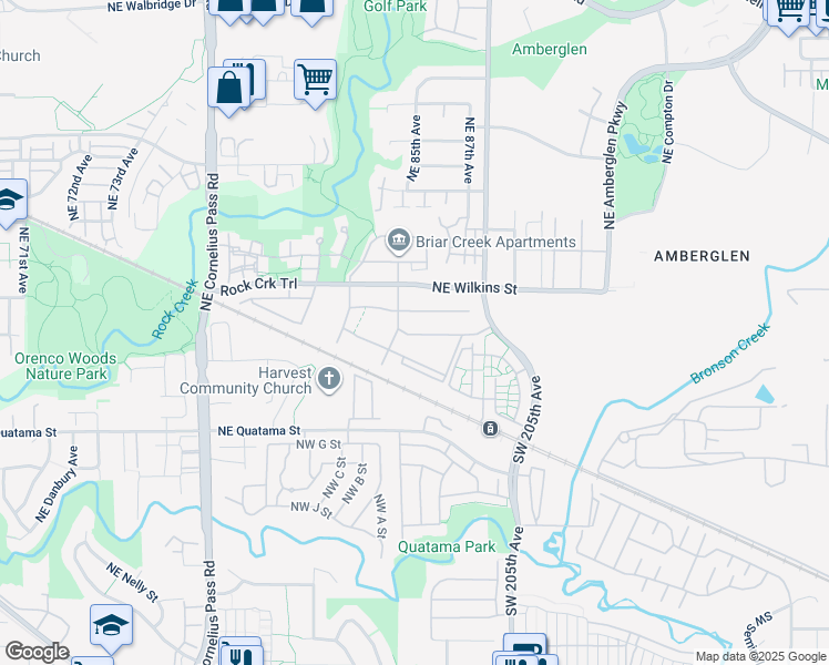 map of restaurants, bars, coffee shops, grocery stores, and more near 20700 Northeast Trailwalk Drive in Beaverton