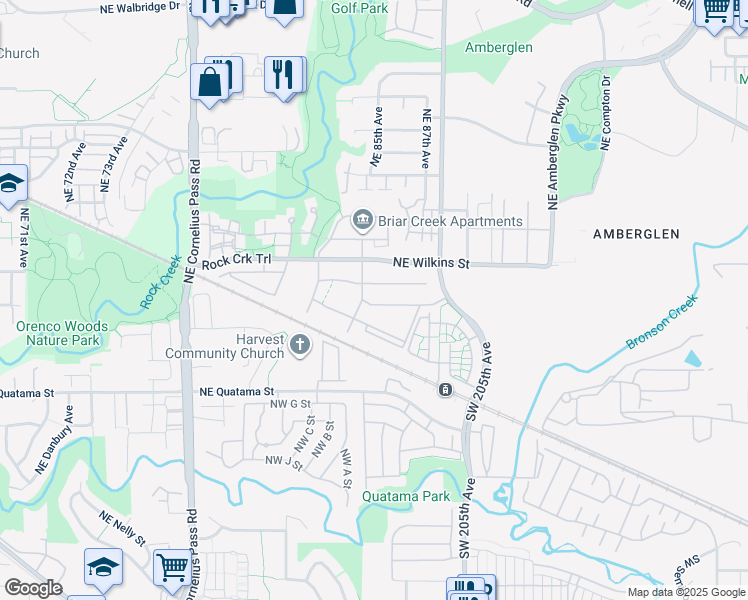 map of restaurants, bars, coffee shops, grocery stores, and more near 20700 Northeast Trailwalk Drive in Beaverton