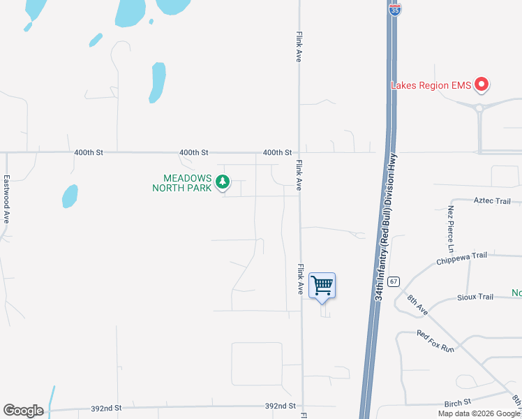 map of restaurants, bars, coffee shops, grocery stores, and more near 39886 Fawn Avenue in North Branch