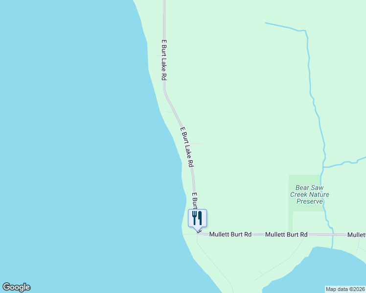 map of restaurants, bars, coffee shops, grocery stores, and more near 4372-4512 East Burt Lake Road in Cheboygan