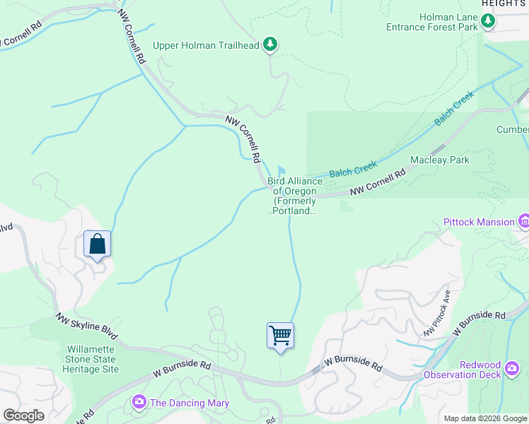 map of restaurants, bars, coffee shops, grocery stores, and more near 5240 Northwest Cornell Road in Portland