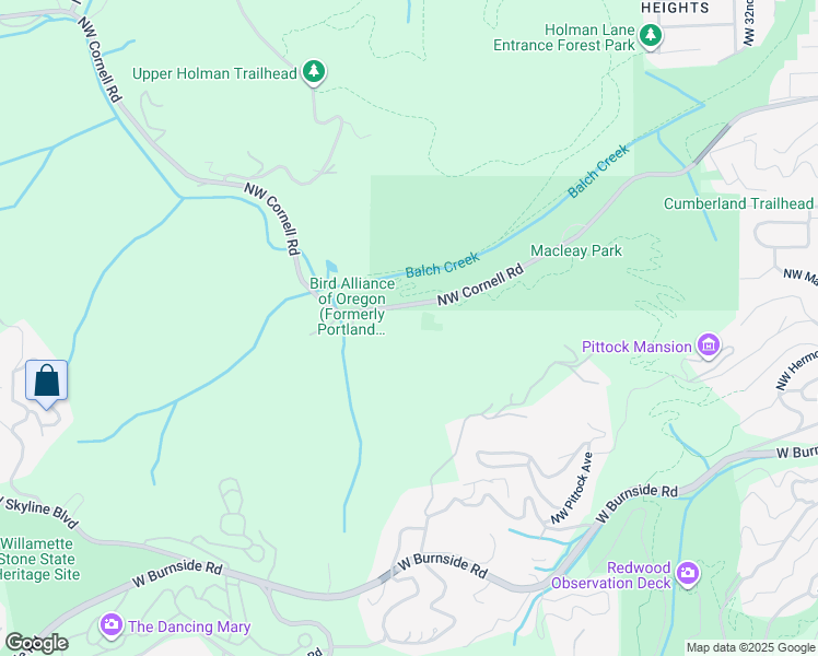 map of restaurants, bars, coffee shops, grocery stores, and more near 5000 Northwest Cornell Road in Portland