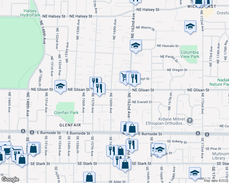 map of restaurants, bars, coffee shops, grocery stores, and more near in Portland