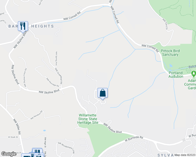 map of restaurants, bars, coffee shops, grocery stores, and more near 432 Northwest Royal Boulevard in Portland