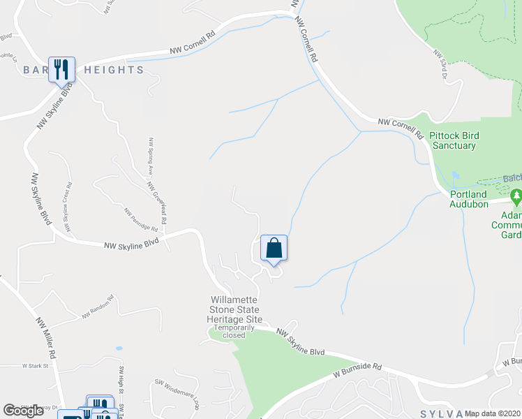 map of restaurants, bars, coffee shops, grocery stores, and more near 432 Northwest Royal Boulevard in Portland