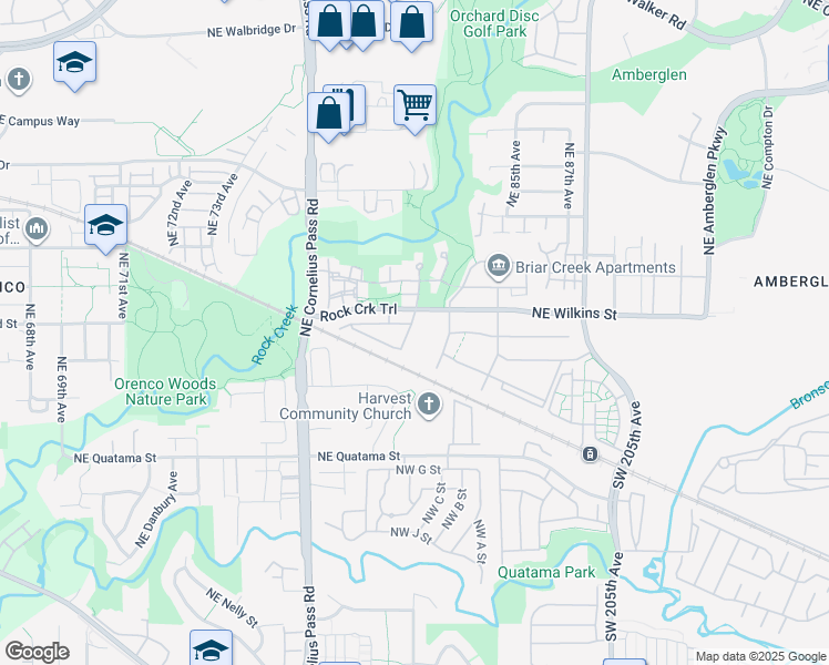 map of restaurants, bars, coffee shops, grocery stores, and more near 933 Northeast Wheelock Place in Hillsboro