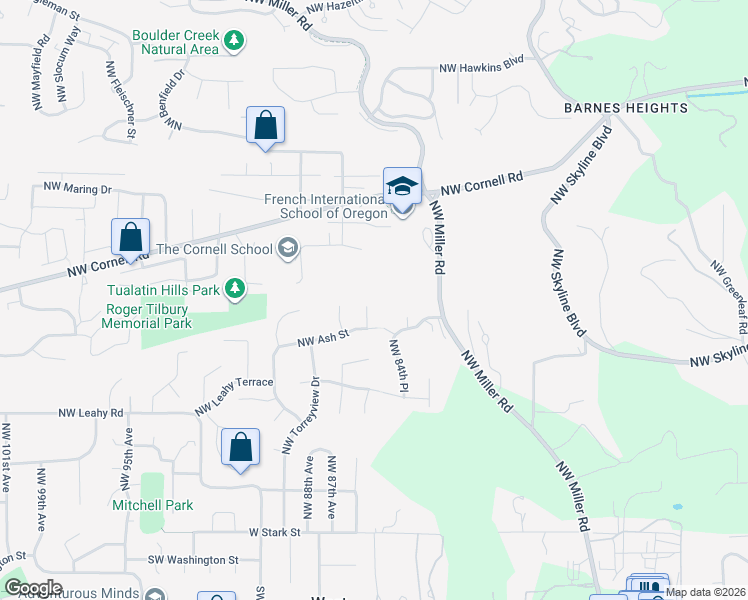 map of restaurants, bars, coffee shops, grocery stores, and more near 970 Northwest 86th Avenue in Portland