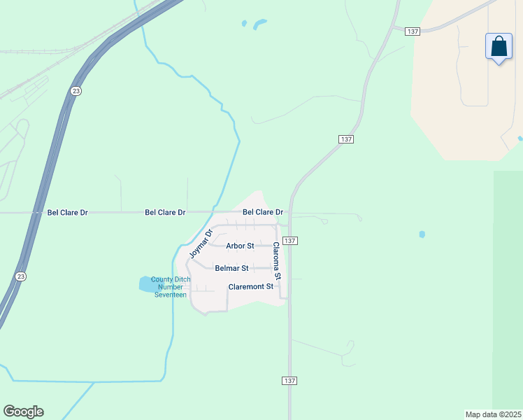 map of restaurants, bars, coffee shops, grocery stores, and more near 7392 Bel Clare Drive in St. Cloud