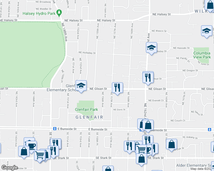 map of restaurants, bars, coffee shops, grocery stores, and more near in Portland