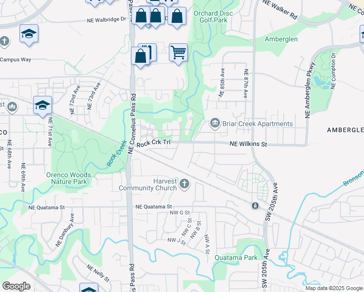 map of restaurants, bars, coffee shops, grocery stores, and more near 933 Northeast Wheelock Place in Hillsboro