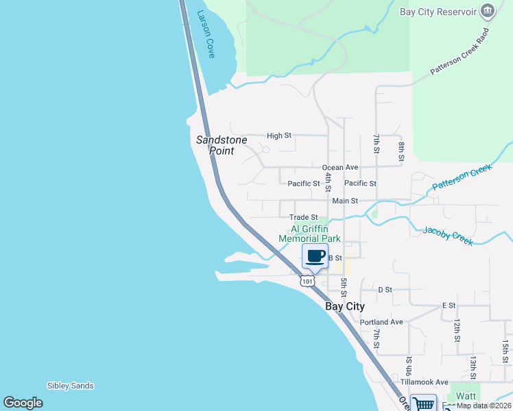 map of restaurants, bars, coffee shops, grocery stores, and more near 5185 Main Street in Bay City