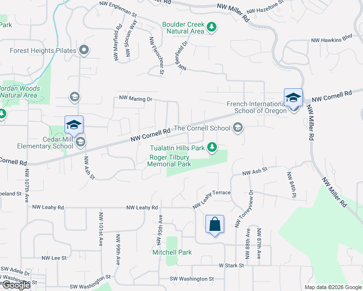 map of restaurants, bars, coffee shops, grocery stores, and more near 9386 Northwest Harvest Hill Drive in Portland