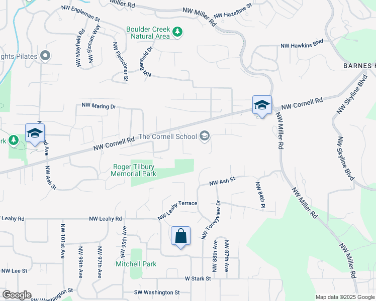 map of restaurants, bars, coffee shops, grocery stores, and more near 1070 Northwest 91st Avenue in Portland
