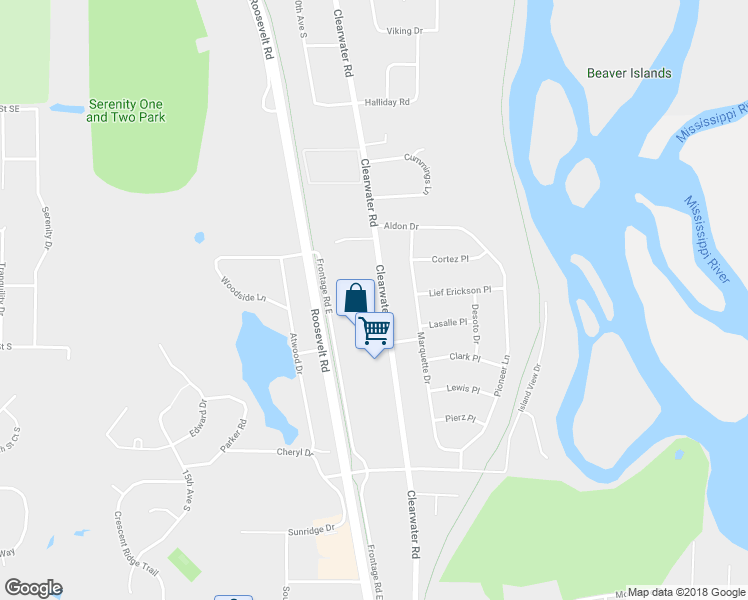 map of restaurants, bars, coffee shops, grocery stores, and more near 2615 Clearwater Road in St. Cloud