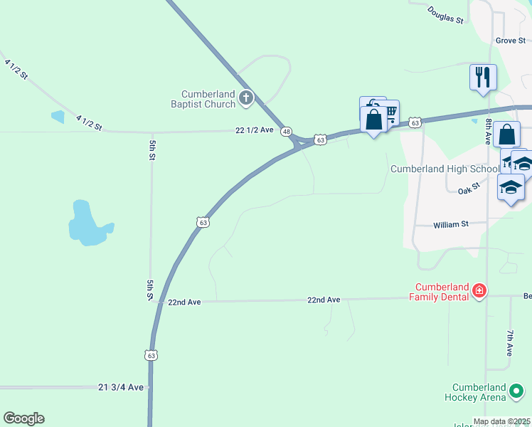 map of restaurants, bars, coffee shops, grocery stores, and more near 2108 Caroline Street in Cumberland