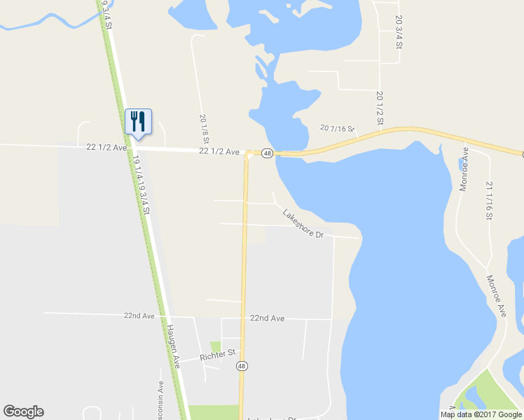 map of restaurants, bars, coffee shops, grocery stores, and more near 2027 22 3/8 Avenue in Rice Lake
