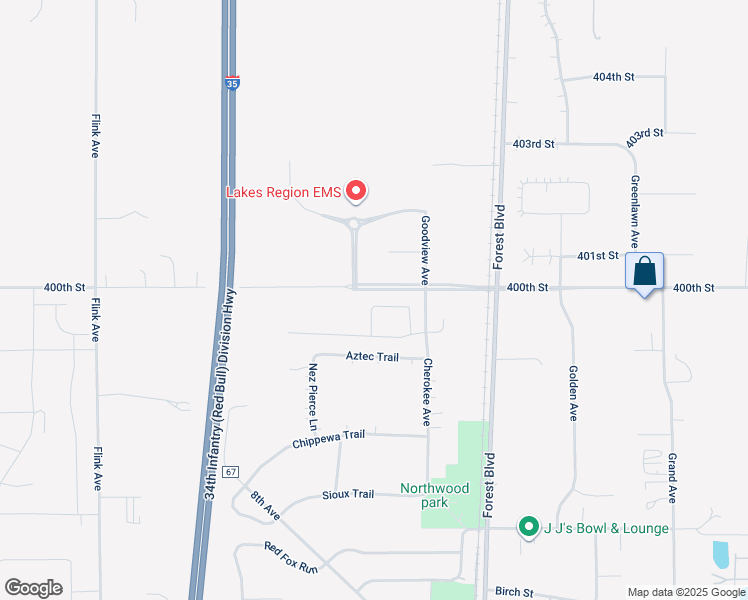 map of restaurants, bars, coffee shops, grocery stores, and more near 6130 399th Street in North Branch