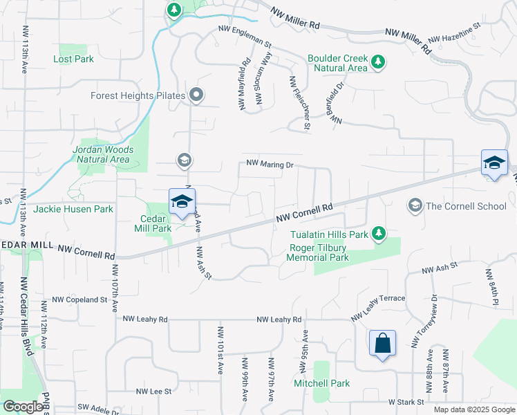 map of restaurants, bars, coffee shops, grocery stores, and more near 1130 Northwest 98th Avenue in Portland