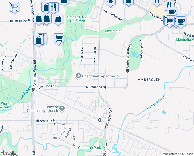 map of restaurants, bars, coffee shops, grocery stores, and more near 1130 Northeast Perl Way in Beaverton