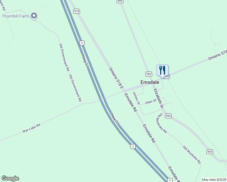 map of restaurants, bars, coffee shops, grocery stores, and more near in Parry Sound District