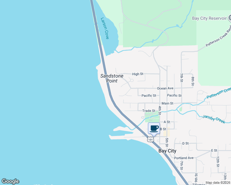 map of restaurants, bars, coffee shops, grocery stores, and more near 5035 South Ridge Drive in Bay City