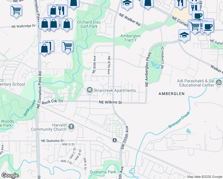 map of restaurants, bars, coffee shops, grocery stores, and more near 1122 Northeast Perl Way in Beaverton
