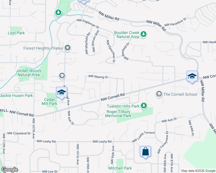 map of restaurants, bars, coffee shops, grocery stores, and more near 1311 Northwest 96th Avenue in Portland