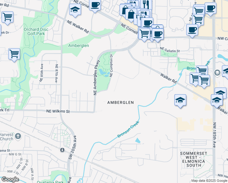 map of restaurants, bars, coffee shops, grocery stores, and more near 19698 Northwest Von Neumann Drive in Hillsboro