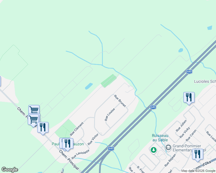 map of restaurants, bars, coffee shops, grocery stores, and more near 324 Rue du Parc in Laurentides