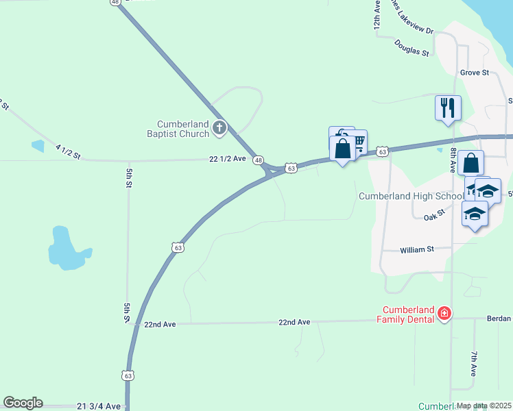 map of restaurants, bars, coffee shops, grocery stores, and more near 2108 Caroline Street in Cumberland