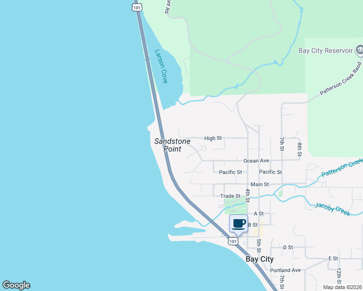 map of restaurants, bars, coffee shops, grocery stores, and more near 5105 High Street in Bay City