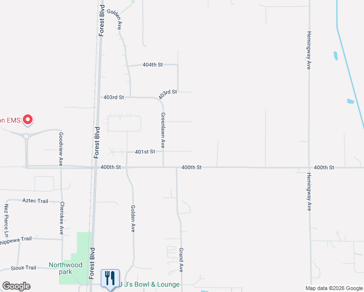 map of restaurants, bars, coffee shops, grocery stores, and more near 6758 401st Street in North Branch