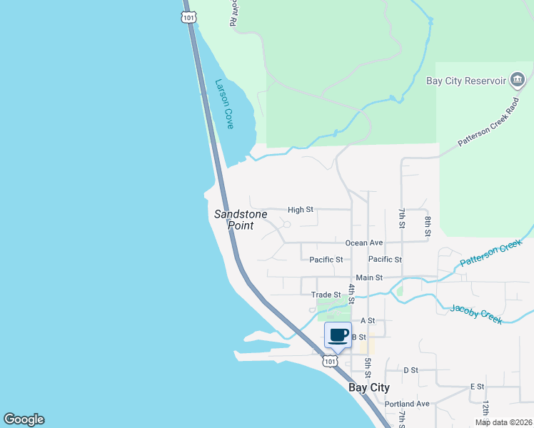 map of restaurants, bars, coffee shops, grocery stores, and more near 5105 High Street in Bay City