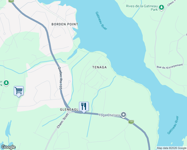 map of restaurants, bars, coffee shops, grocery stores, and more near 47 Chemin Crescent in Chelsea