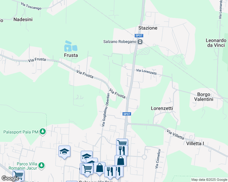 map of restaurants, bars, coffee shops, grocery stores, and more near 10 Via Frusta in Salzano