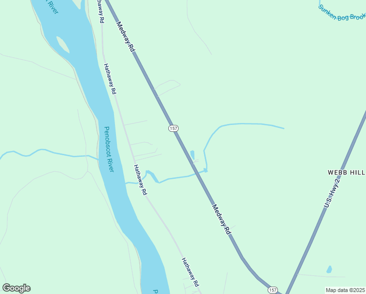 map of restaurants, bars, coffee shops, grocery stores, and more near 48 Medway Road in Mattawamkeag
