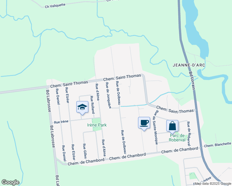 map of restaurants, bars, coffee shops, grocery stores, and more near 1425 Rue de Dolbeau in Gatineau