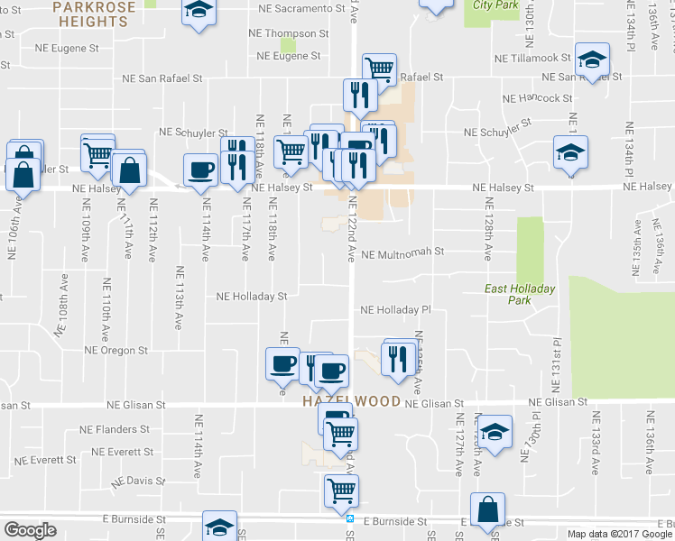 map of restaurants, bars, coffee shops, grocery stores, and more near in Portland