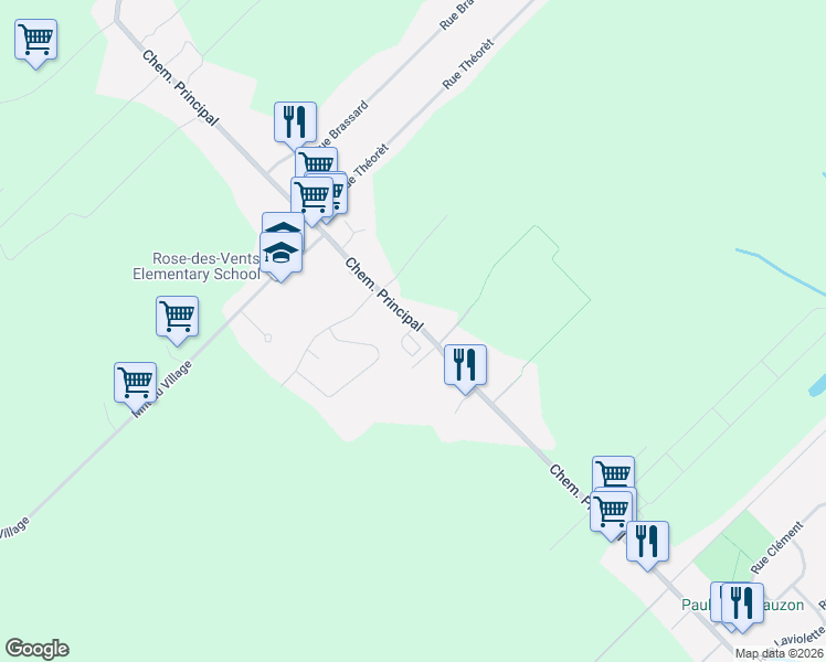 map of restaurants, bars, coffee shops, grocery stores, and more near 940 Chemin Principal in Laurentides
