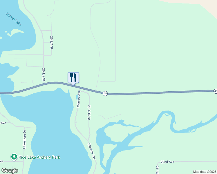 map of restaurants, bars, coffee shops, grocery stores, and more near 2259 21 1/4 Street in Rice Lake