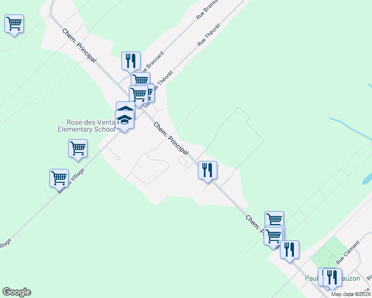 map of restaurants, bars, coffee shops, grocery stores, and more near 945 Chemin Principal in Laurentides