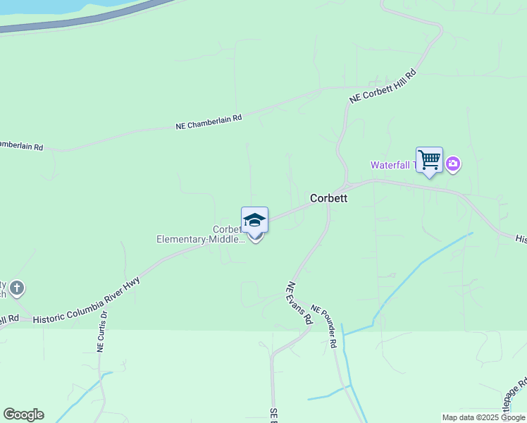 map of restaurants, bars, coffee shops, grocery stores, and more near 35821 Historic Columbia River Highway in Corbett