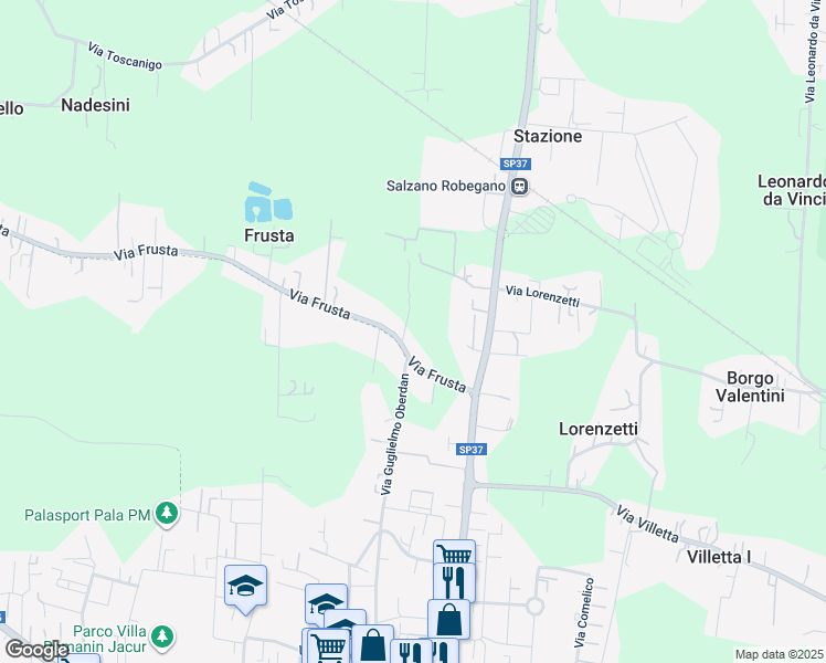 map of restaurants, bars, coffee shops, grocery stores, and more near 10 Via Frusta in Salzano