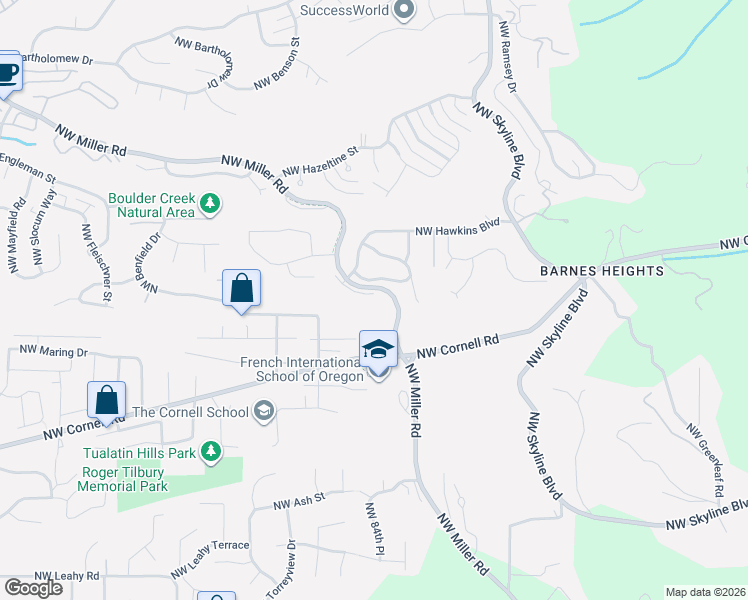 map of restaurants, bars, coffee shops, grocery stores, and more near 8414 Northwest Gilliam Lane in Portland