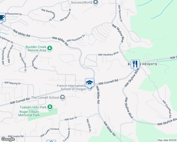 map of restaurants, bars, coffee shops, grocery stores, and more near 8414 Northwest Gilliam Lane in Portland