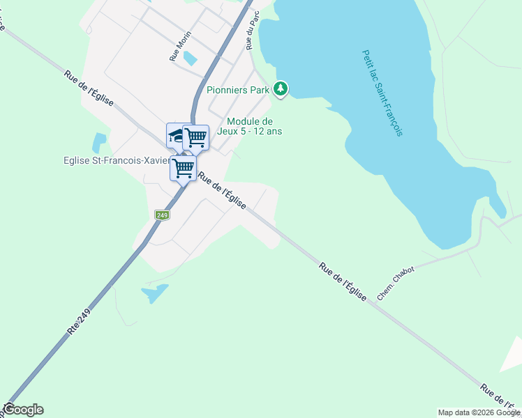 map of restaurants, bars, coffee shops, grocery stores, and more near 146 Rue Therrien in Saint-François-Xavier-de-Brompton