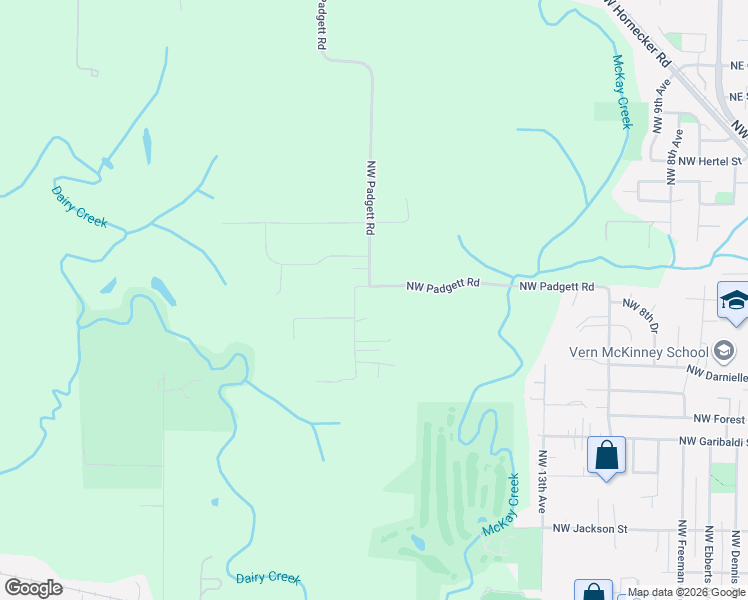 map of restaurants, bars, coffee shops, grocery stores, and more near 32260 Northwest Padgett Road in Hillsboro